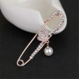 Cubic Zirconia & 18K Gold-Plated Safety Pin Brooch Discount