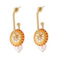 Yellow Enamel & Pearl 18K Gold-Plated Lotus Drop Earrings Sale