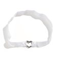 White Nylon & Silver-Plated Heart Garter Discount