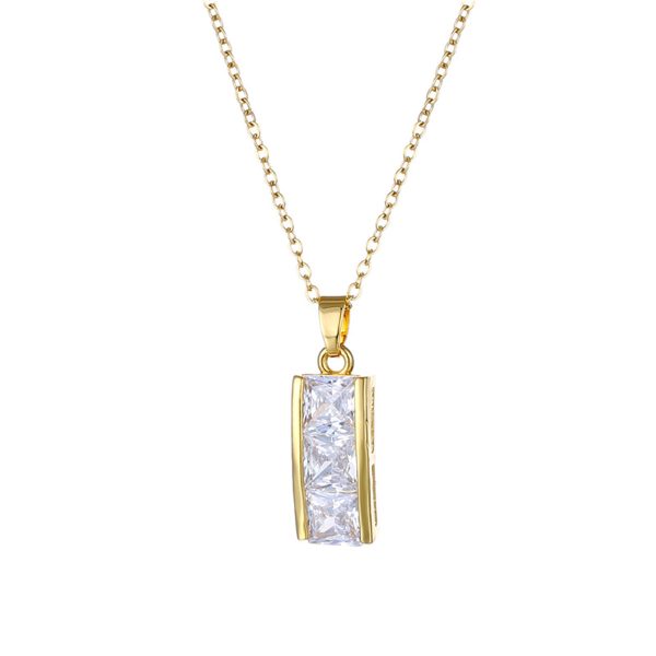 Crystal & 18K Gold-Plated Bar Pendant Necklace Discount