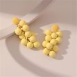 Yellow Acrylic & Howlite Round Grape Drop Earrings on Sale