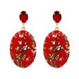 Red Crystal & 18K Gold-Plated Bird Branch Oval Drop Earrings Hot on Sale