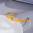 Turquoise & 18K Gold-Plated Floral Plate Cuff Online Sale