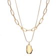 18K Gold-Plated Cable Chain Layered Pendant Necklace For Cheap