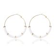 White Polymer Clay & 18K Gold-Plated Hoop Earrings on Sale