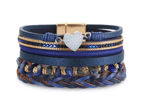 Turquoise & Navy Polystyrene 18K Gold-Plated Layered Bracelet Online now