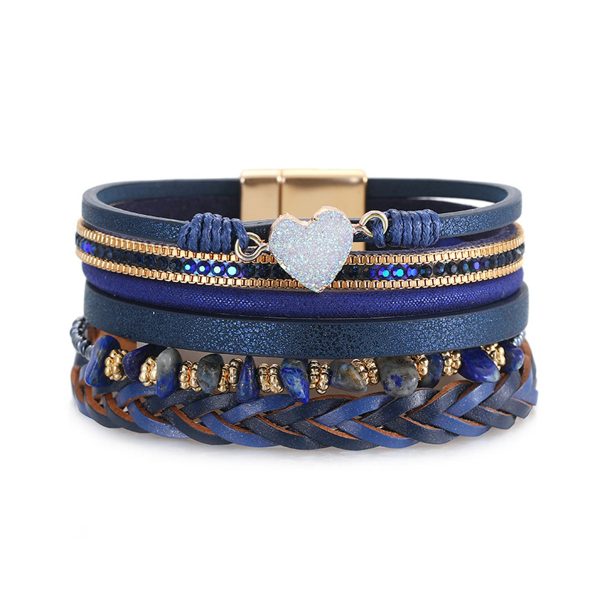 Turquoise & Navy Polystyrene 18K Gold-Plated Layered Bracelet Online now