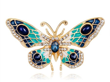 Cubic Zirconia & Crystal Butterfly Brooch on Sale