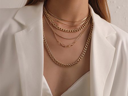 18K Gold-Plated Cuban Chain Layered Necklace Online