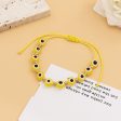 Yellow Polyster & 18K Gold-Plated Eye Beaded Adjustable Bracelet Online Sale