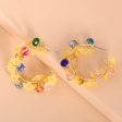 Yellow Acrylic & 18K Gold-Plated Flower Hoop Earrings Online now