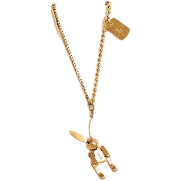 18K Gold-Plated  Luck  Rabbit Rectangle Pendant Necklace on Sale