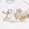 Cubic Zirconia & 18k Gold-Plated  Love  Brooch For Cheap