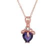 Purple Crystal & Cubic Zirconia Heart Pendant Necklace Online