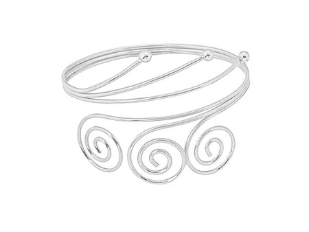 Silver-Plated Triple-Swirl Arm Cuff Online