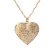 18K Gold-Plated Carved Heart Locket Necklace Sale