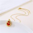 Red Quartz & 18K Gold-Plated Botanical Drop Pendant Necklace For Sale