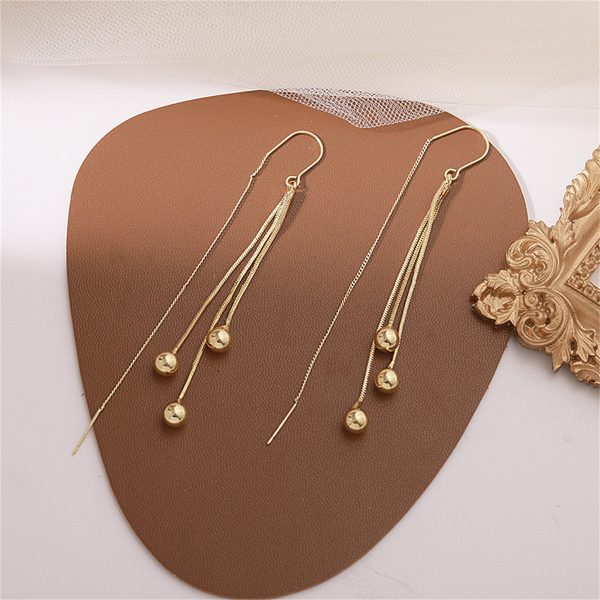 18K Gold-Plated Beaded Threader Earrings Online Hot Sale