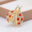 Cubic Zirconia & 18K Gold-Plated Ladybug Brooch Online Sale