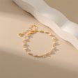 White Pearl & 18K Gold-Plated Round Station Anklet on Sale