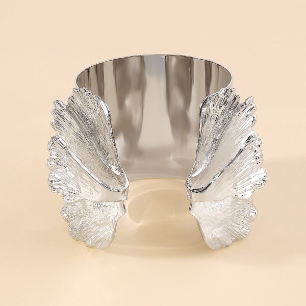 Silver-Plated Ginkgo Leaves Cuff For Discount