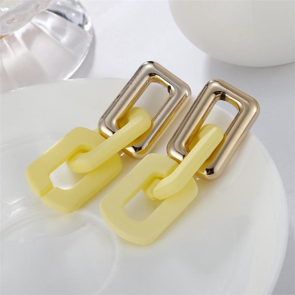 Yellow Acrylic & 18K Gold-Plated Link Chain Drop Earrings Hot on Sale