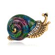 Cubic Zirconia & 18K Gold-Plated Snail Brooch Hot on Sale