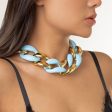 Sky Blue Resin & 18K Gold-Plated Chunky Curb Chain Necklace Online Sale