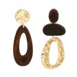 Wood & 18K Gold-Plated Geometric Mismatched Drop Earrings Sale