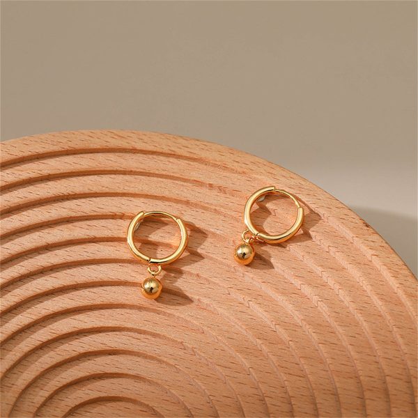 18K Gold-Plated Ball Hoop Earrings Hot on Sale