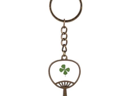 Clover & 18K Gold-Plated Fan Keychain For Discount