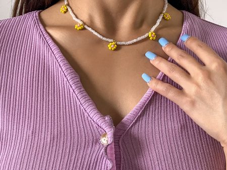 Yellow Howlite & 18K Gold-Plated Mum Beaded Station Choker Necklace For Discount