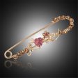 Cubic Zirconia & 18K Gold-Plated  Love  Pin Brooch For Cheap