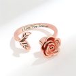 18K Rose Gold-Plated  I Love You Forever  Rose Open Ring Online