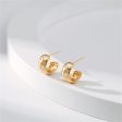 White Enamel & 18K Gold-Plated Stars Huggie Earring Cheap