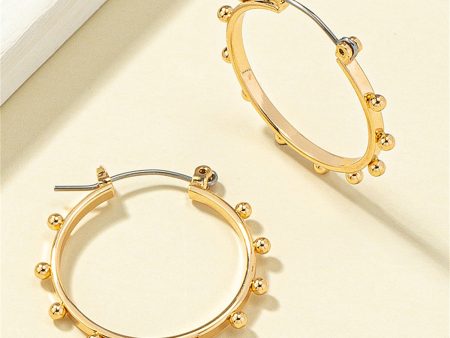 18K Gold-Plated Beaded Hoop Earrings Online now