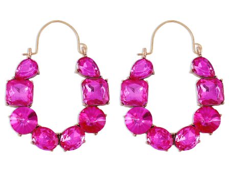 Rose Crystal & 18K Gold-Plated Geo Cluster Drop Earrings Online now