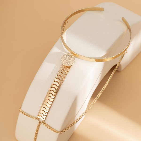 18K Gold-Plated Chain Arm Cuff Sale