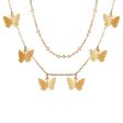 18K Gold-Plated Butterfly Station Layered Necklace Hot on Sale