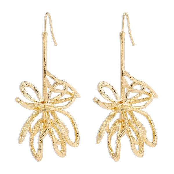 18K Gold-Plated Abstract Open Flower Drop Earrings Online now