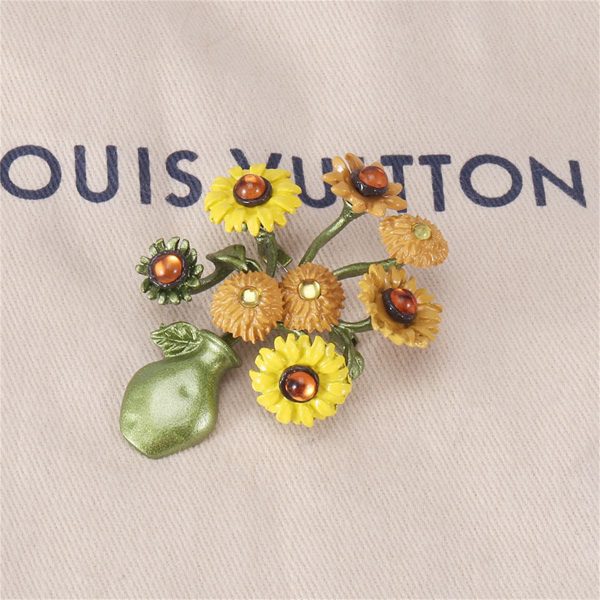 Yellow & Green Sunflower Vase Brooch Online