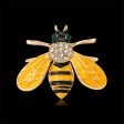 Cubic Zirconia & 18K Gold-Plated Bee Brooch Fashion