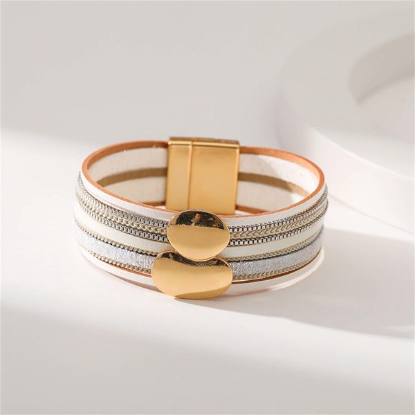 White Polystyrene & 18K Gold-Plated Pea Layered Bracelet Hot on Sale