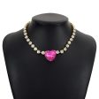 Rose Crystal & Cubic Zirconia Heart Pendant Necklace Sale