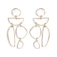 White Enamel & 18K Gold-Plated Geometric Drop Earrings Supply