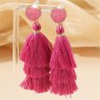 Rose Polyster & Resin 18K Gold-Plated Tassel Drop Earrings For Sale