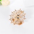 Clear Cubic Zirconia & Pearl 18K Gold-Plated Spider Web Brooch Online now