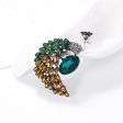 Clear Cubic Zirconia & Silver-Plated Peacock Brooch Fashion