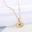 Yellow Crystal & 18K Gold-Plated Evil Eye Pendant Necklace For Sale