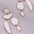 White Enamel & 18K Gold-Plated Geometric Drop Earrings Supply